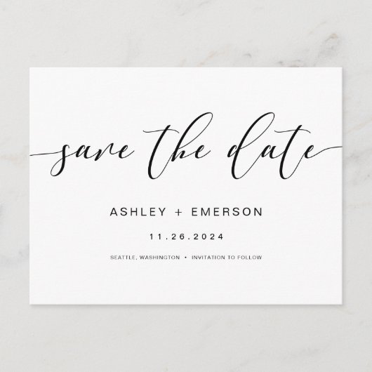 書モダン素朴書の書記日付の保存 ポストカード (正面)