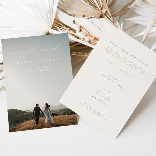 書モダン結婚したWe写真得の結婚写真 案内状