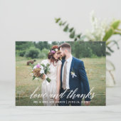 書モダン結婚の愛と感謝してい6枚の写真 サンキューカード (スタンド正面)