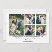 書モダン結婚の愛と感謝してい6枚の写真 サンキューカード (裏面)