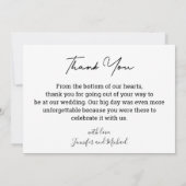 書モダン結婚シンプルの3枚の写真コラージュ ノートカード (裏面)