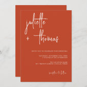 書モダン結婚式招待状エレガント 招待状 (正面/裏面)