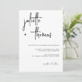 書モダン結婚式招待状エレガント 招待状 (スタンド正面)