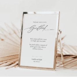 書モダン結婚書の付いたゲストブック ポスター