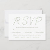 書モダン跡のベージグリ結婚ーン 出欠カード (正面)