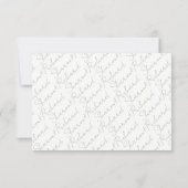 書モダン跡のベージグリ結婚ーン 出欠カード (裏面)