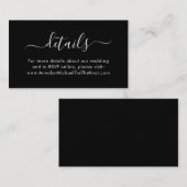 書モダン跡のミニマル詳細黒 エンクロージャーカード (正面/裏面)