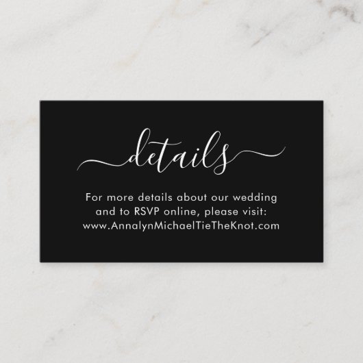 書モダン跡のミニマル詳細黒 エンクロージャーカード (正面)