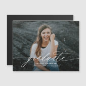 書モダン跡の写ミニマル真 マグネット招待状 (正面/裏面)