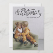 書モダン跡の写真メリークリスマス シーズンカード (正面)