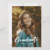 書モダン跡の写真卒業パーティー 招待状 (裏面)