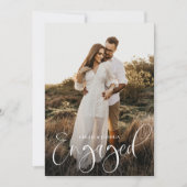 書モダン跡の写真婚約パーティ 招待状 (正面)