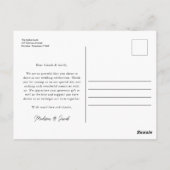 書モダン跡の写結婚真ありがとう ポストカード (裏面)