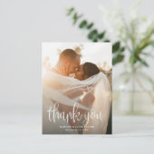 書モダン跡の写結婚真ありがとう ポストカード (スタンド正面)