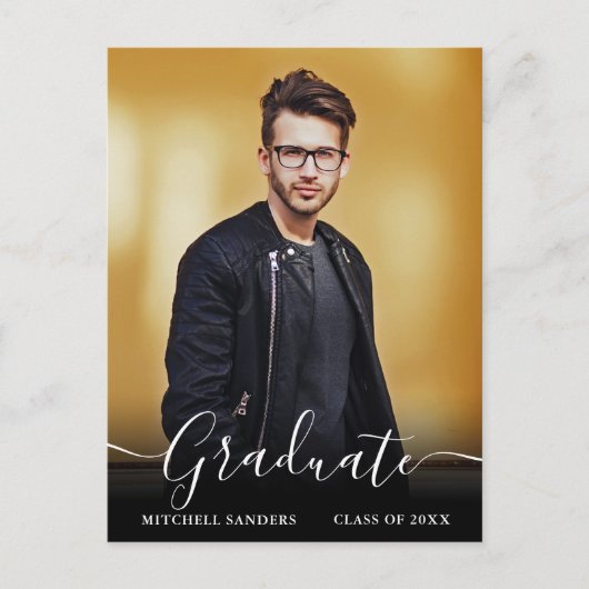 書モダン跡の卒業写真の発表 ポストカード (正面)