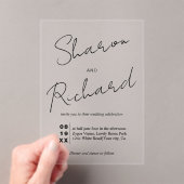 書モダン跡の書結婚跡 アクリル招待状 (インサイチュ (ポータブル))