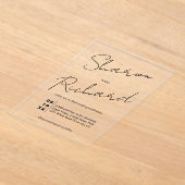 書モダン跡の書結婚跡 アクリル招待状 (レイダウン)