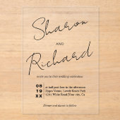 書モダン跡の書結婚跡 アクリル招待状 (正面)