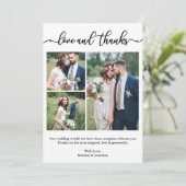 書モダン跡の結婚コラージュ3枚 サンキューカード (スタンド正面)