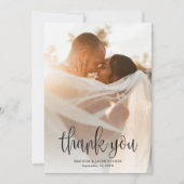 書モダン跡の結婚写真 サンキューカード (正面)