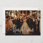 書モダン跡の結婚写真 サンキューカード (正面)