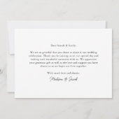 書モダン跡の結婚写真 サンキューカード (裏面)