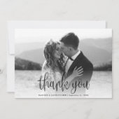 書モダン跡の結婚写真 サンキューカード (正面)