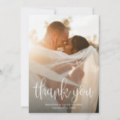 書モダン跡の結婚写真 サンキューカード (正面)