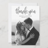 書モダン跡の結婚写真 サンキューカード (正面)