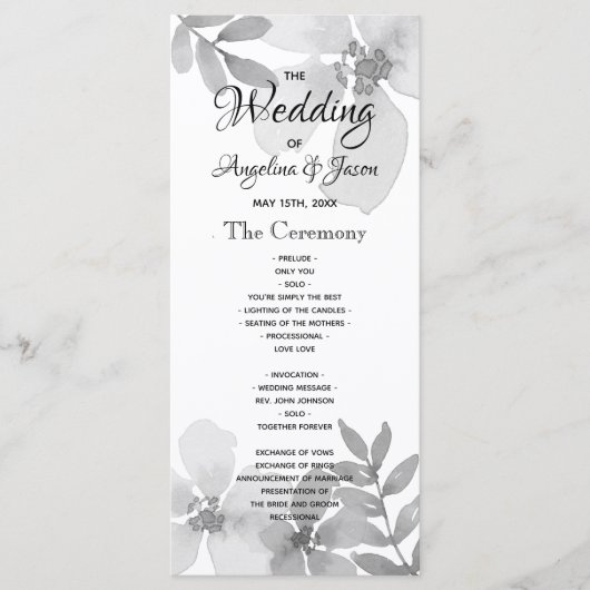 書モダン跡の結婚文字 プログラム (正面)