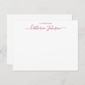 書モダン跡を書くBurgundy Red ノートカード (正面/裏面)