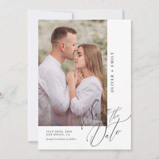 書モダン跡アーチ写真Save the Date 招待状 (正面)