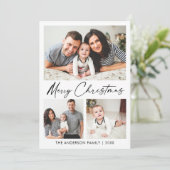 書モダン跡インクスクリプトクリスマス3写真 シーズンカード (スタンド正面)