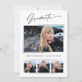 書モダン跡インクスクリプト卒業生4写真 案内状 (正面)