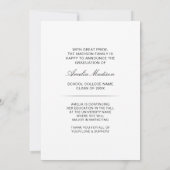 書モダン跡インクスクリプト卒業生4写真 案内状 (裏面)