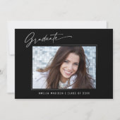 書モダン跡インクスクリプト卒業2写真 案内状 (正面)