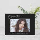 書モダン跡インクスクリプト卒業2写真 案内状 (スタンド正面)