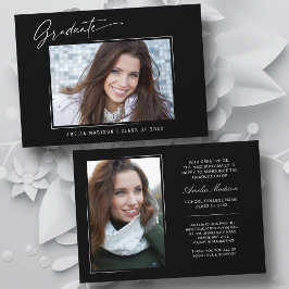 書モダン跡インクスクリプト卒業2写真 案内状