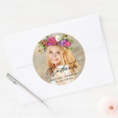 書モダン跡インクスクリプト大学院写真 ラウンドシール (封筒)