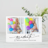 書モダン跡インクスクリプト2写真の卒業 案内状 (スタンド正面)