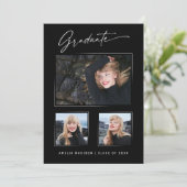 書モダン跡インクスクリプト3写真の卒業 案内状 (スタンド正面)