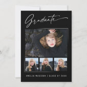 書モダン跡インクスクリプト4写真の卒業 案内状 (正面)