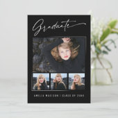 書モダン跡インクスクリプト4写真の卒業 案内状 (スタンド正面)