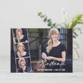 書モダン跡インクスクリプト4写真の卒業 案内状 (スタンド正面)