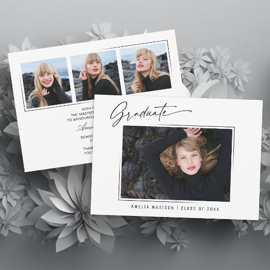 書モダン跡インクスクリプト4 Photo Grad両面 案内状