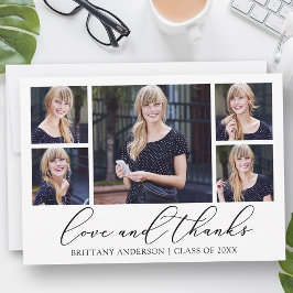 書モダン跡インクスクリプト5写真の卒業 サンキューカード