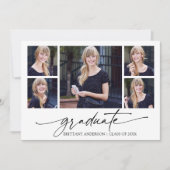 書モダン跡インクスクリプト5写真の卒業 案内状 (正面)