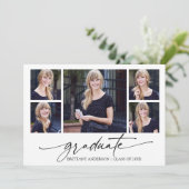 書モダン跡インクスクリプト5写真の卒業 案内状 (スタンド正面)