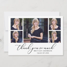 書モダン跡インクスクリプト5枚の写真卒業 サンキューカード