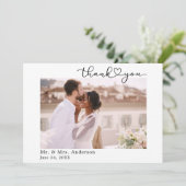 書モダン跡インクハートスクリプ結婚ト サンキューカード (スタンド正面)